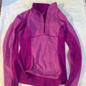 Lululemon Athletica Magenta Quarter-Zip Sweatshirt reversible